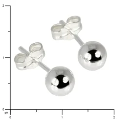 SilberDream Ohrringe Kugel 925 Sterling Silber Ohrstecker SDO515