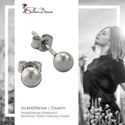 SilberDream Ohrringe Kugel 925 Sterling Silber Ohrstecker SDO597J5S