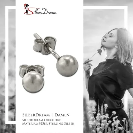 SilberDream Ohrringe Kugel 925 Sterling Silber Ohrstecker SDO597J5S