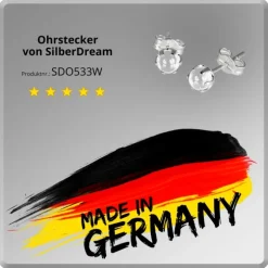 SilberDream Ohrringe Kugel weiß 925 Silber Ohrstecker SDO533W