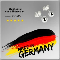 SilberDream Ohrringe Kugel 925 Sterling Silber Ohrstecker SDO515