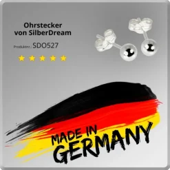 SilberDream Ohrringe Kugel klein 925 Sterling Silber Ohrstecker SDO527