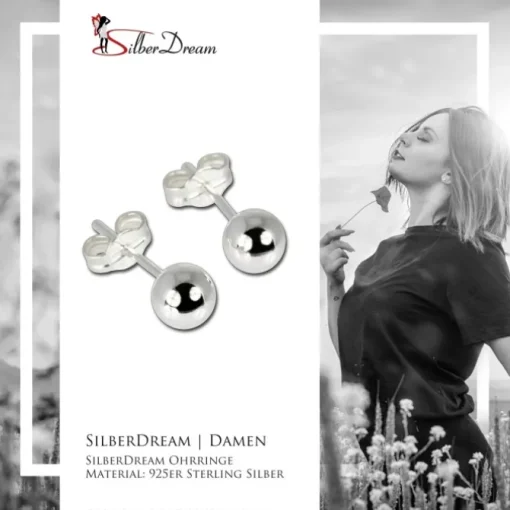 SilberDream Ohrringe Kugel 925 Sterling Silber Ohrstecker SDO515
