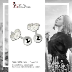 SilberDream Ohrringe Kugel klein 925 Sterling Silber Ohrstecker SDO527