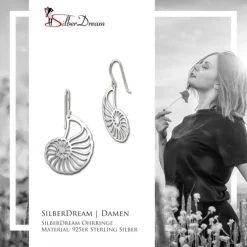SilberDream Ohrringe Nautilus Muschel 925er Silber Damen Ohrhänger SDO8818J