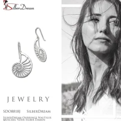 SilberDream Ohrringe Nautilus Muschel 925er Silber Damen Ohrhänger SDO8818J
