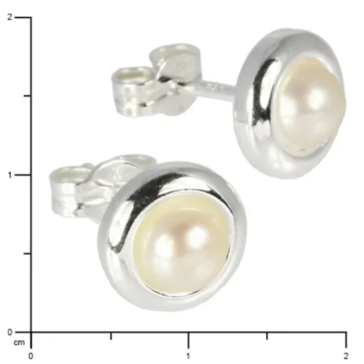 SilberDream Ohrringe Perle 925 Sterling Silber Ohrstecker SDO500