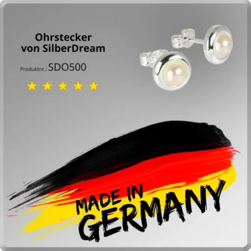 SilberDream Ohrringe Perle 925 Sterling Silber Ohrstecker SDO500