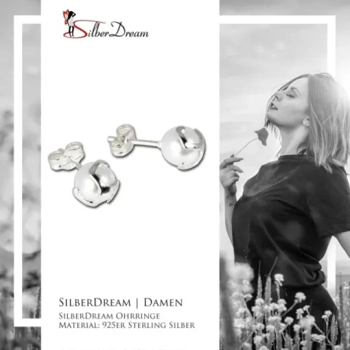 SilberDream Ohrringe Perle 925 Sterling Silber Ohrstecker SDO509