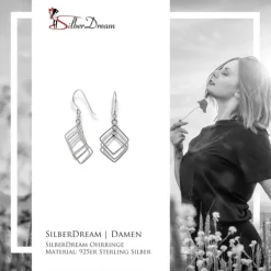 SilberDream Ohrringe Quadrate glänzend 925 Silber Ohrhänger SDO8801