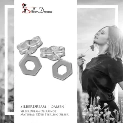 SilberDream Ohrringe Sechseck offen 925er Silber Ohrstecker SDO541
