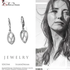 SilberDream Ohrringe Spirale klein 925 Silber Damen Ohrhänger SDO344