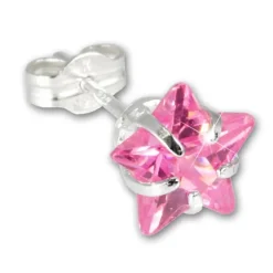 SilberDream Ohrringe Stern Zirkonia rosa 925 Silber SDO513P