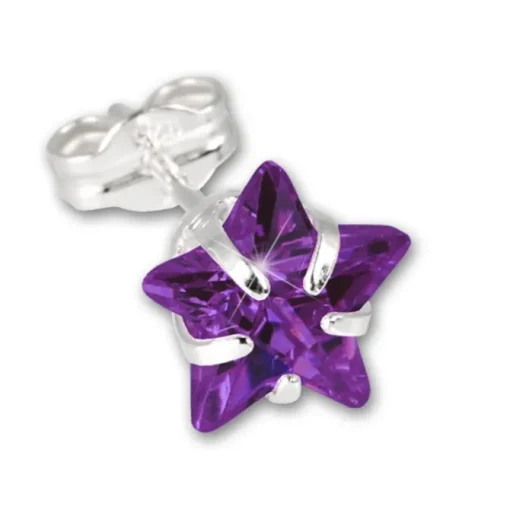 SilberDream Ohrringe Stern Zirkonia amethyst 925 Silber SDO513V