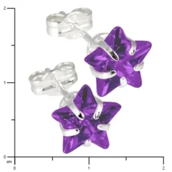 SilberDream Ohrringe Stern Zirkonia amethyst 925 Silber SDO513V