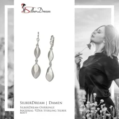 SilberDream Ohrringe Tropfen matt 925 Silber Ohrschmuck SDO346J