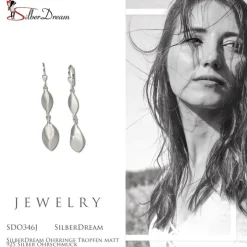 SilberDream Ohrringe Tropfen matt 925 Silber Ohrschmuck SDO346J