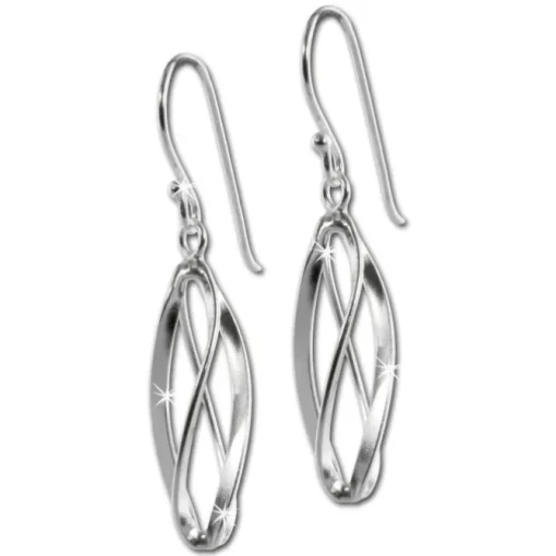 SilberDream Ohrringe verschlungenes Oval 925 Silber Ohrhänger SDO8803