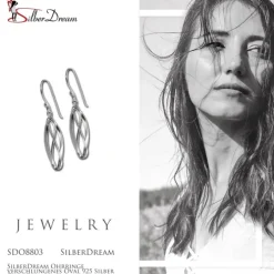 SilberDream Ohrringe verschlungenes Oval 925 Silber Ohrhänger SDO8803