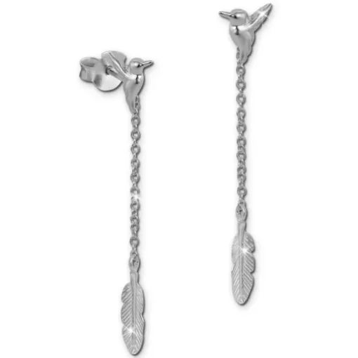 SilberDream Ohrringe Vogel mit Feder 925 Silber Kinder, Damen Ohrhänger SDO8804J