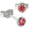 SilberDream Ohrringe Zirkonia rubinrot 3mm 925 Silber Ohrstecker SDO5533P