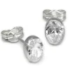 SilberDream Ohrringe Zirkonia oval weiß 925 Silber Ohrstecker SDO552W