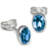 SilberDream Ohrringe Zirkonia oval türkis Silber Ohrstecker SDO552T