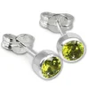 SilberDream Ohrringe Zirkonia olive 925 Silber Ohrstecker SDO503M