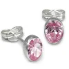 SilberDream Ohrringe Zirkonia oval rosa 925er Ohrstecker SDO552A