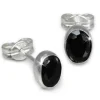 SilberDream Ohrringe Zirkonia oval schwarz 925er Ohrstecker SDO552S