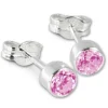 SilberDream Ohrringe Zirkonia pink 925 Silber Ohrstecker SDO503P