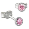 SilberDream Ohrringe Zirkonia rosa 3mm 925 Silber Ohrstecker SDO5533A