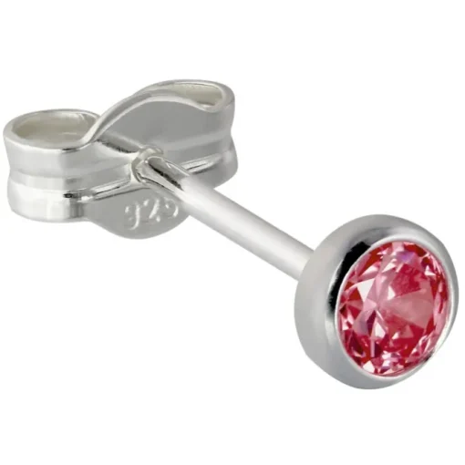 SilberDream Ohrringe Zirkonia rubinrot 3mm 925 Silber Ohrstecker SDO5533P