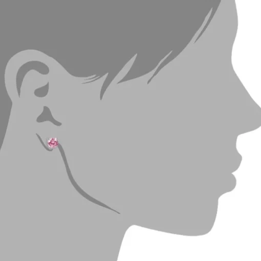 SilberDream Ohrringe Zirkonia rosa 6mm rund Silber Ohrstecker SDO716A