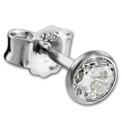SilberDream Ohrringe Zirkonia weiß 4mm 925 Silber Ohrstecker SDO9204W