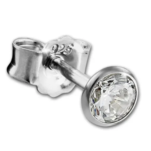 SilberDream Ohrringe Zirkonia weiß 3mm 925 Silber Ohrstecker SDO9203W