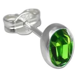 SilberDream Ohrringe Zirkonia oval hellgrün Silber Ohrstecker SDO552L
