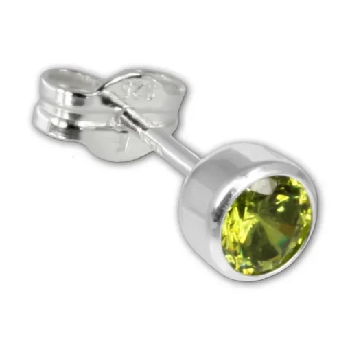 SilberDream Ohrringe Zirkonia olive 925 Silber Ohrstecker SDO503M