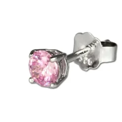 SilberDream Ohrringe Zirkonia rosa 3mm 925 Silber Ohrstecker SDO713A