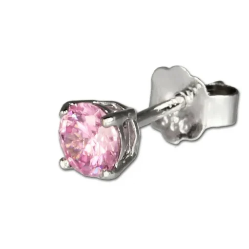 SilberDream Ohrringe Zirkonia rosa 3mm 925 Silber Ohrstecker SDO713A