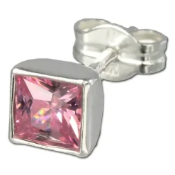 SilberDream Ohrringe Zirkonia rosa 925 Silber Ohrstecker SDO558A