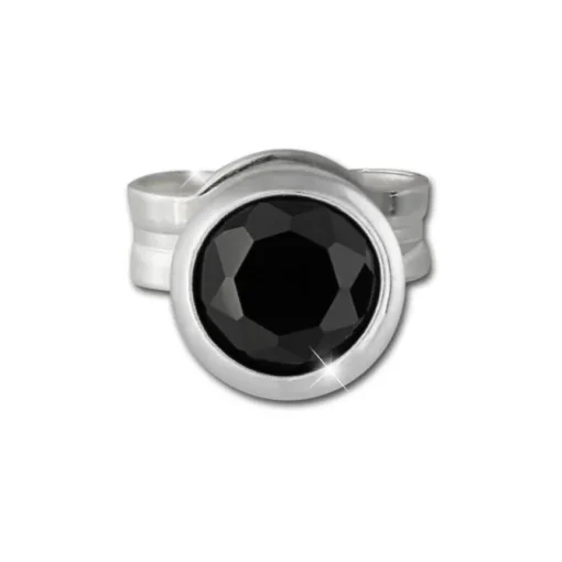 SilberDream Ohrringe Zirkonia schwarz 4mm 925 Silber Ohrstecker SDO5534S