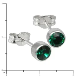 SilberDream Ohrringe Zirkonia grün 925 Silber Ohrstecker SDO503G