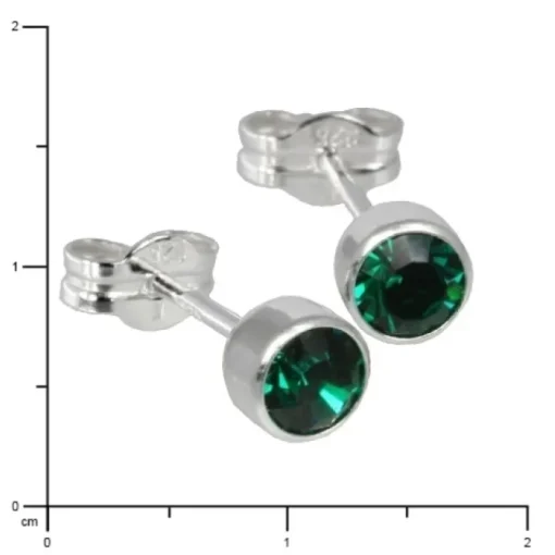 SilberDream Ohrringe Zirkonia grün 925 Silber Ohrstecker SDO503G