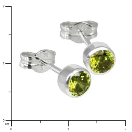 SilberDream Ohrringe Zirkonia olive 925 Silber Ohrstecker SDO503M