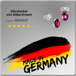 SilberDream Ohrringe Zirkonia oval pink 925er Ohrstecker SDO552P