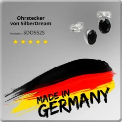 SilberDream Ohrringe Zirkonia oval schwarz 925er Ohrstecker SDO552S