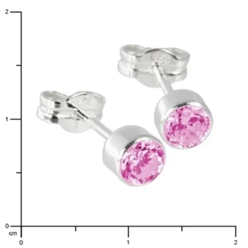 SilberDream Ohrringe Zirkonia pink 925 Silber Ohrstecker SDO503P