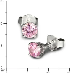 SilberDream Ohrringe Zirkonia rosa 3mm 925 Silber Ohrstecker SDO713A