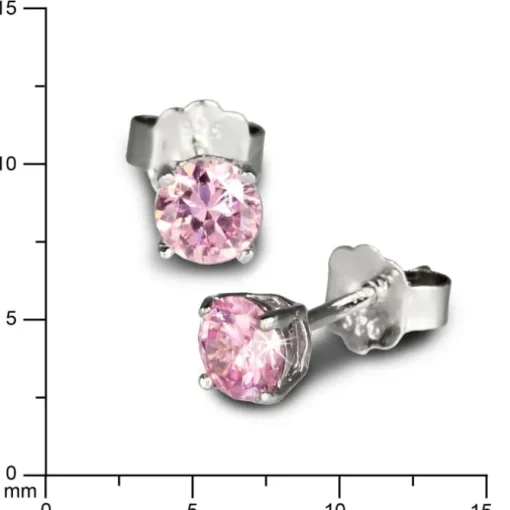 SilberDream Ohrringe Zirkonia rosa 3mm 925 Silber Ohrstecker SDO713A